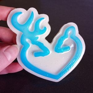 Blue white glittery Browning deer couple heart love magnet new handmade gifts